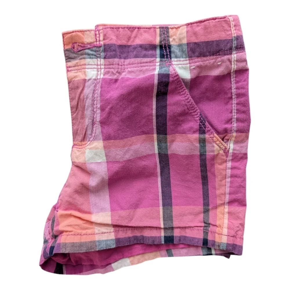 Gymboree Girls Pink Plaid Cotton Shorts Size 6